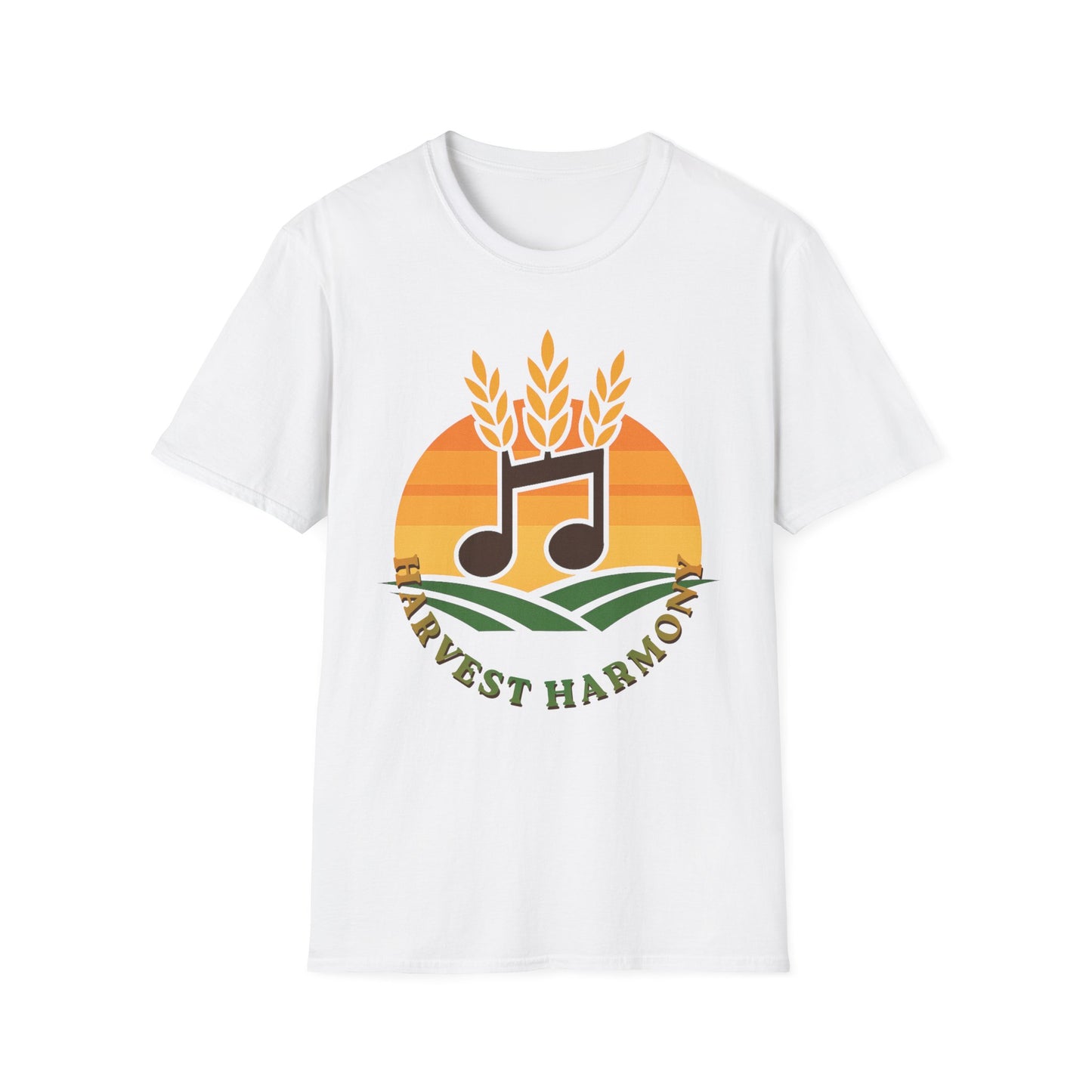 Harvest Harmony T-Shirt | Music Notes with Wheat Sunset