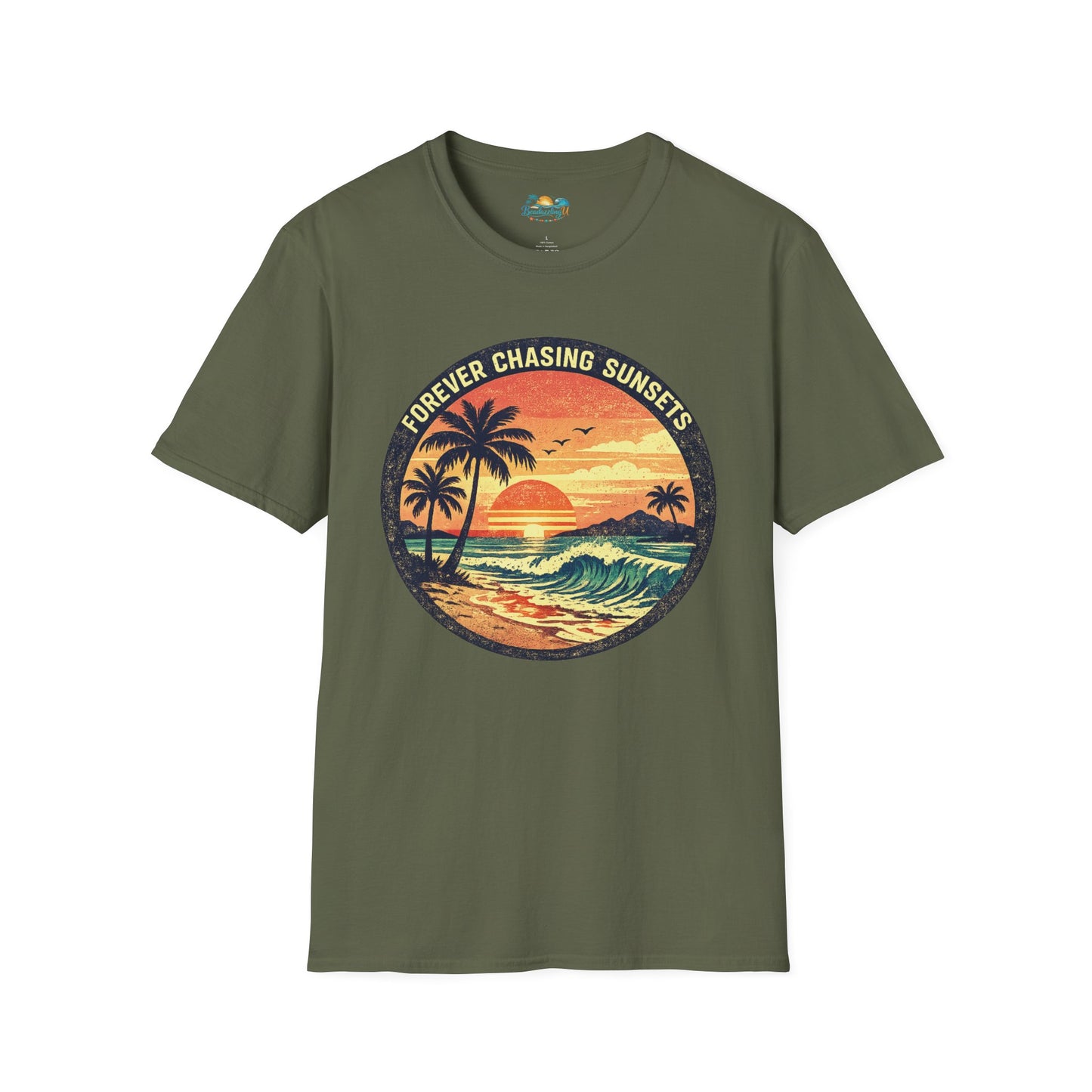 Forever Chasing Sunsets T-Shirt — Vintage Beach Sunset