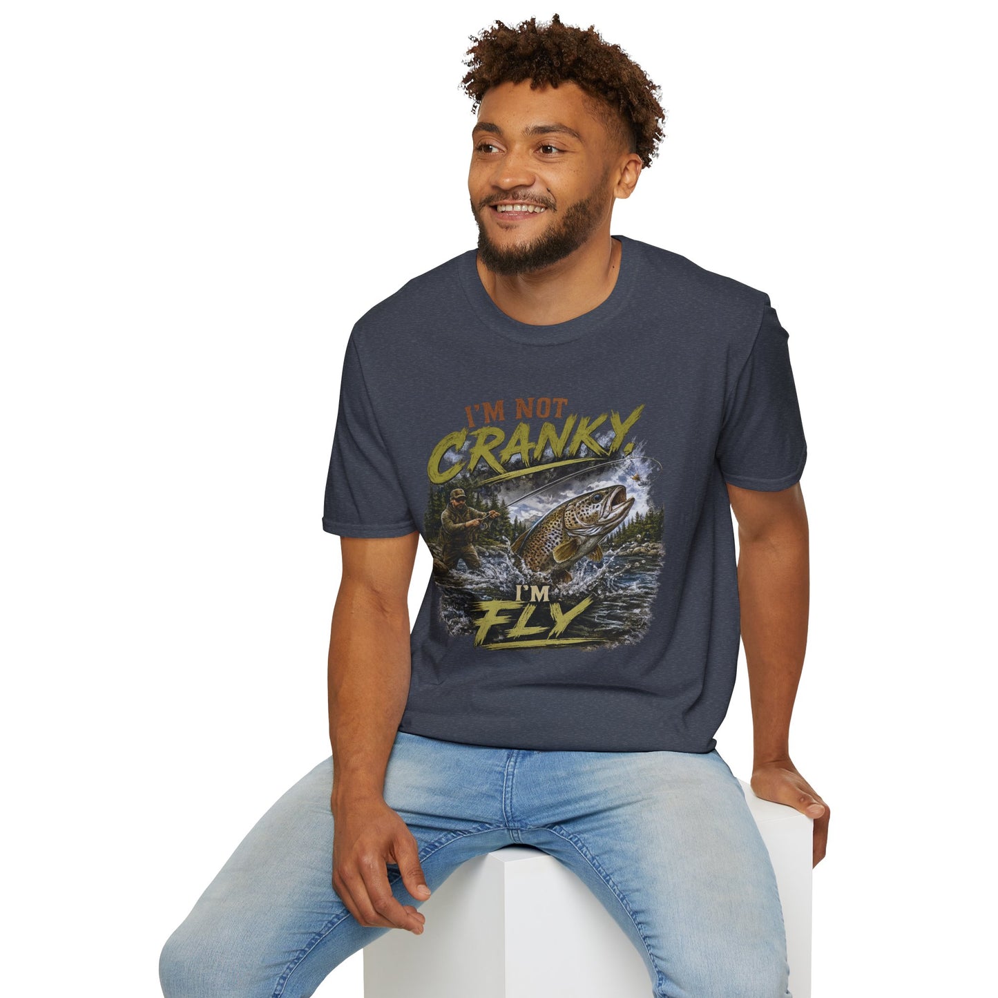 "I’m Not Cranky, I’m Fly" Vintage Trout Fly-Fishing Tee