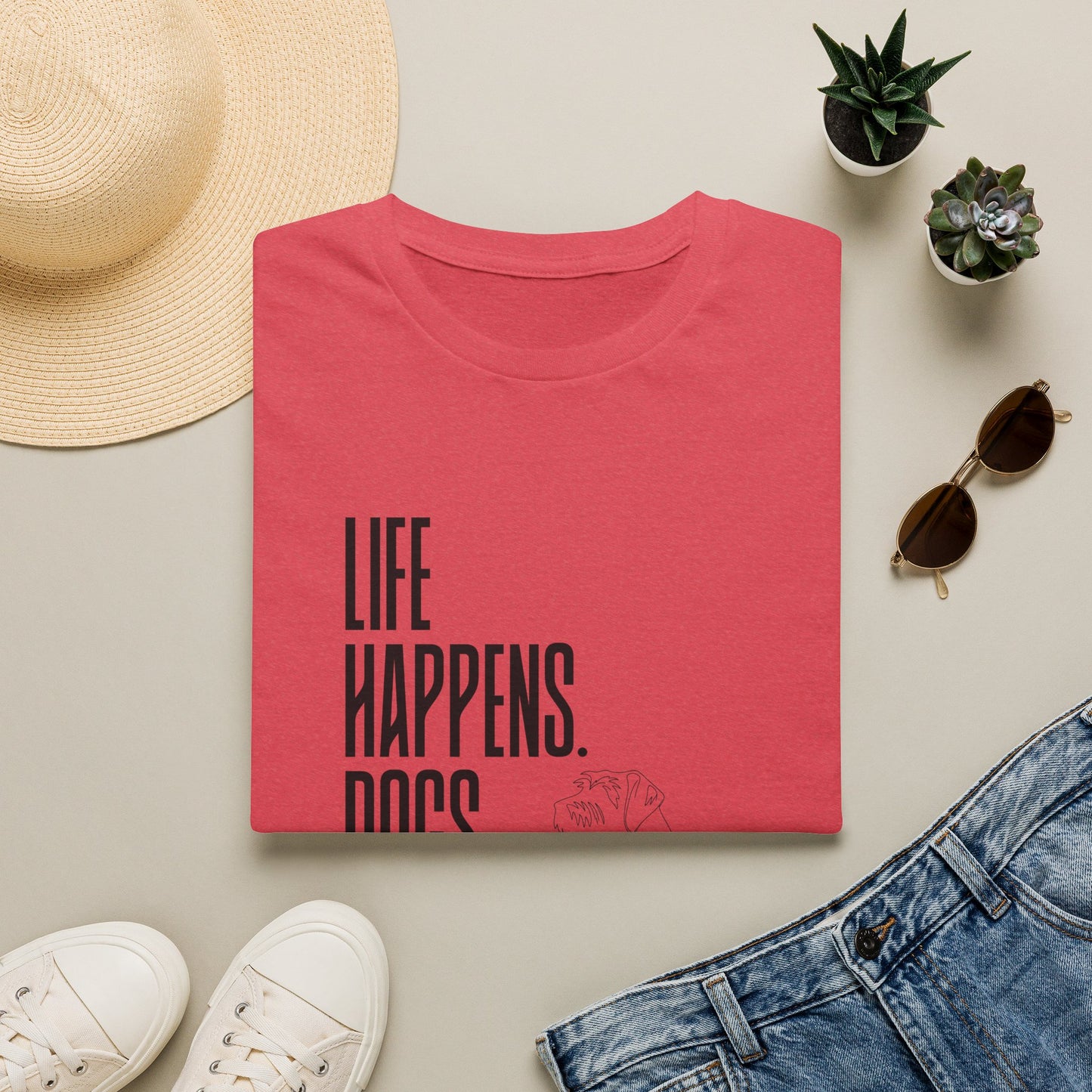 "Life Happens. Dogs Help." Graphic Tee (Casual Pet Lover Shirt)