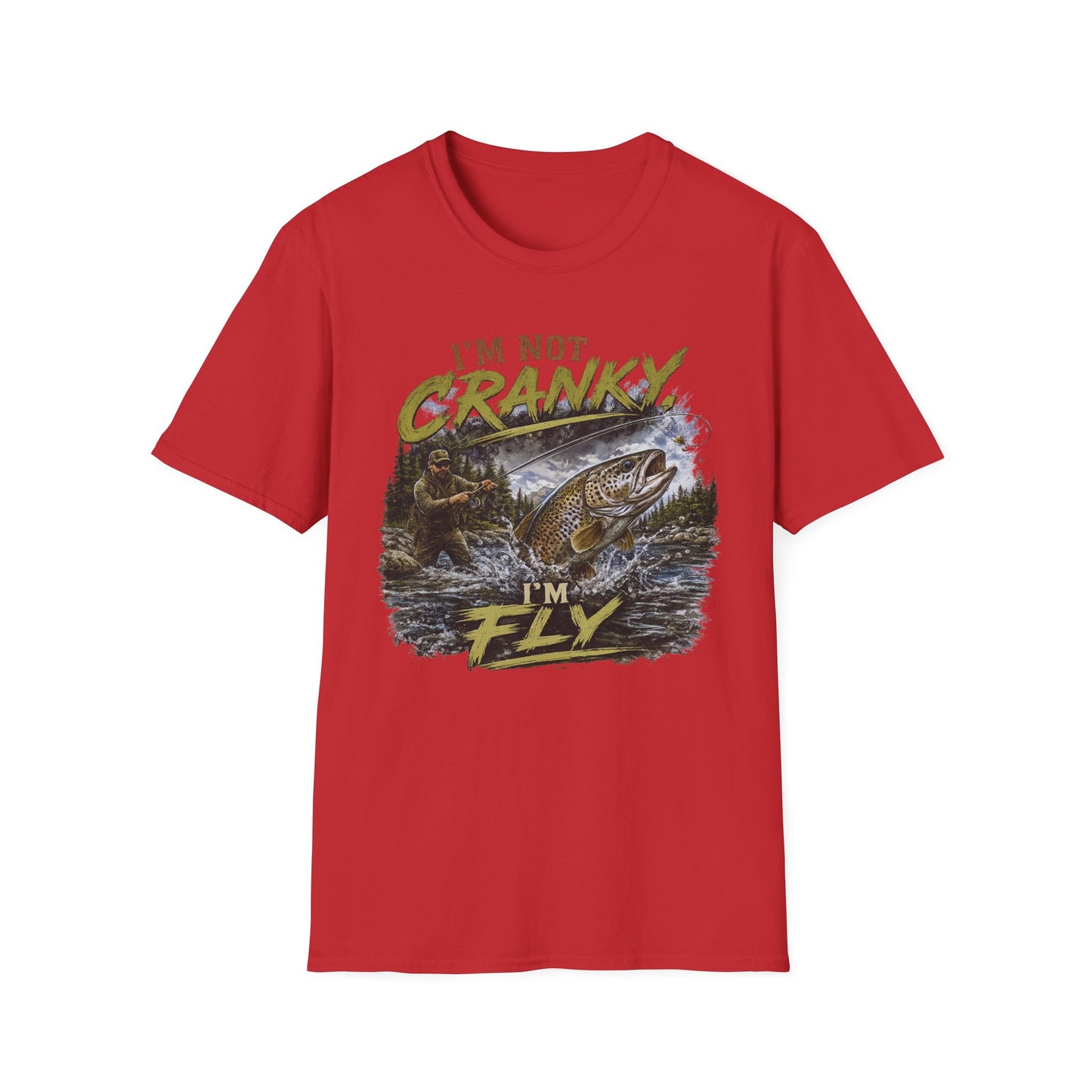 "I’m Not Cranky, I’m Fly" Vintage Trout Fly-Fishing Tee