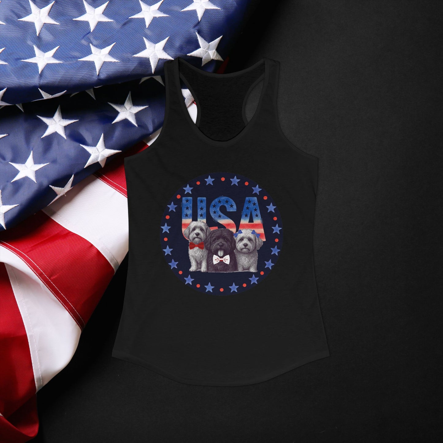 USA Puppy -Women's Ideal Racerback Tank