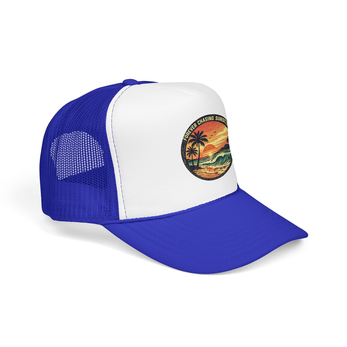 Chasing Sunsets Trucker Hat — Vintage Beach Foam Cap