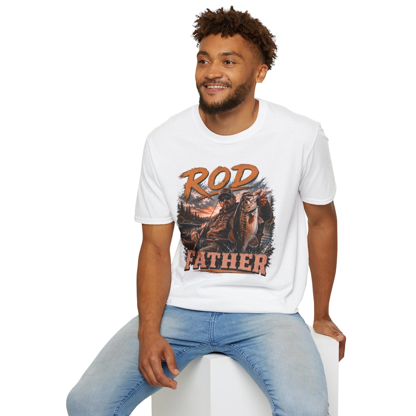 "'Rod Father" Fishing T‑Shirt — Vintage Bass Fisherman Graphic Tee