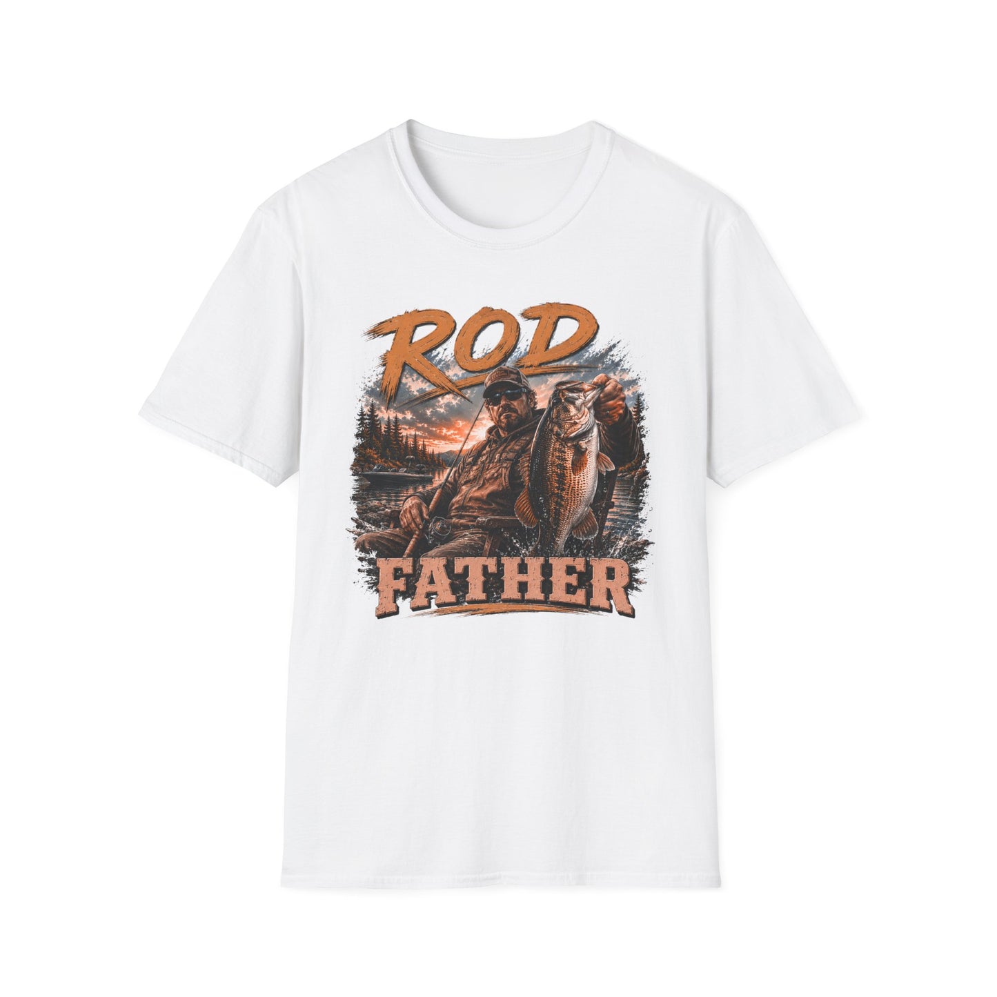"'Rod Father" Fishing T‑Shirt — Vintage Bass Fisherman Graphic Tee