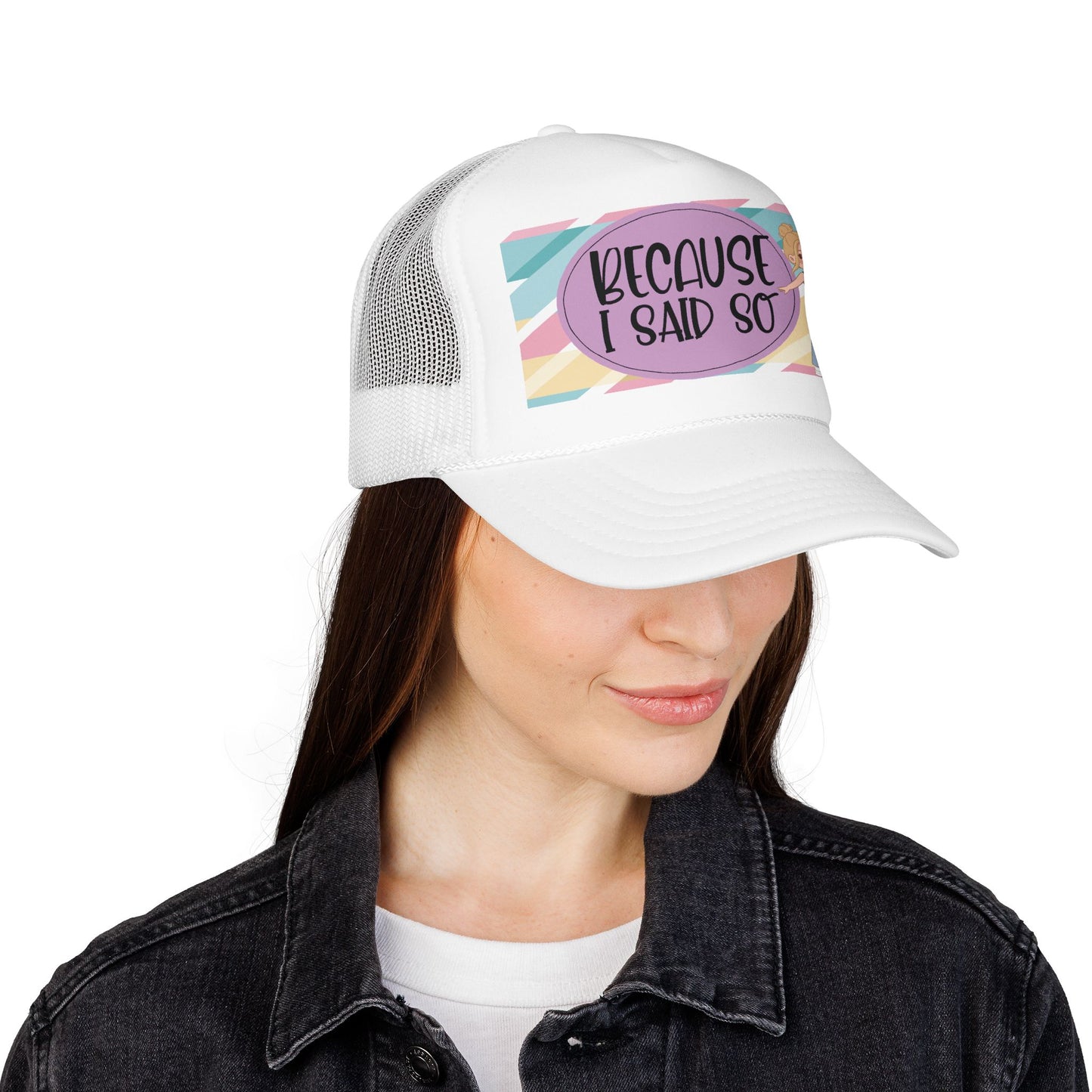 Because I Said So(Geo Purple) - Foam Trucker Hat
