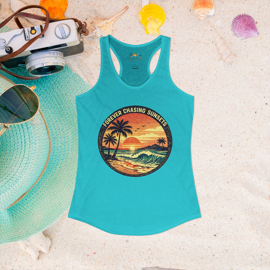 "Forever Chasing Sunsets" -Women's Racerback Tank