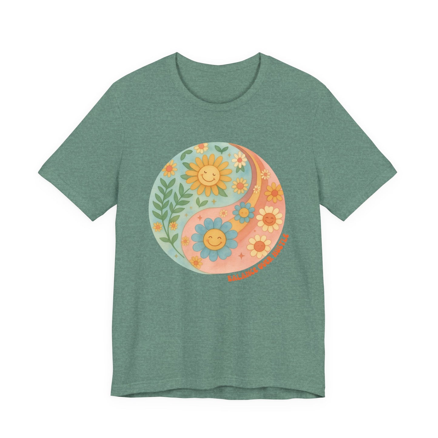 Balance Over Hustle Inspirational Graphic T-Shirt
