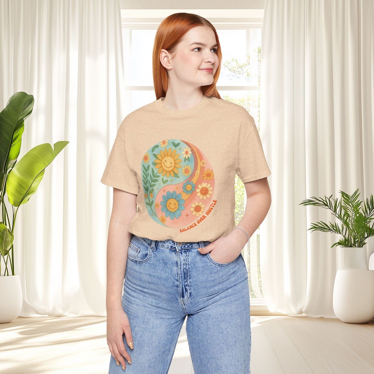 Balance Over Hustle Inspirational Graphic T-Shirt