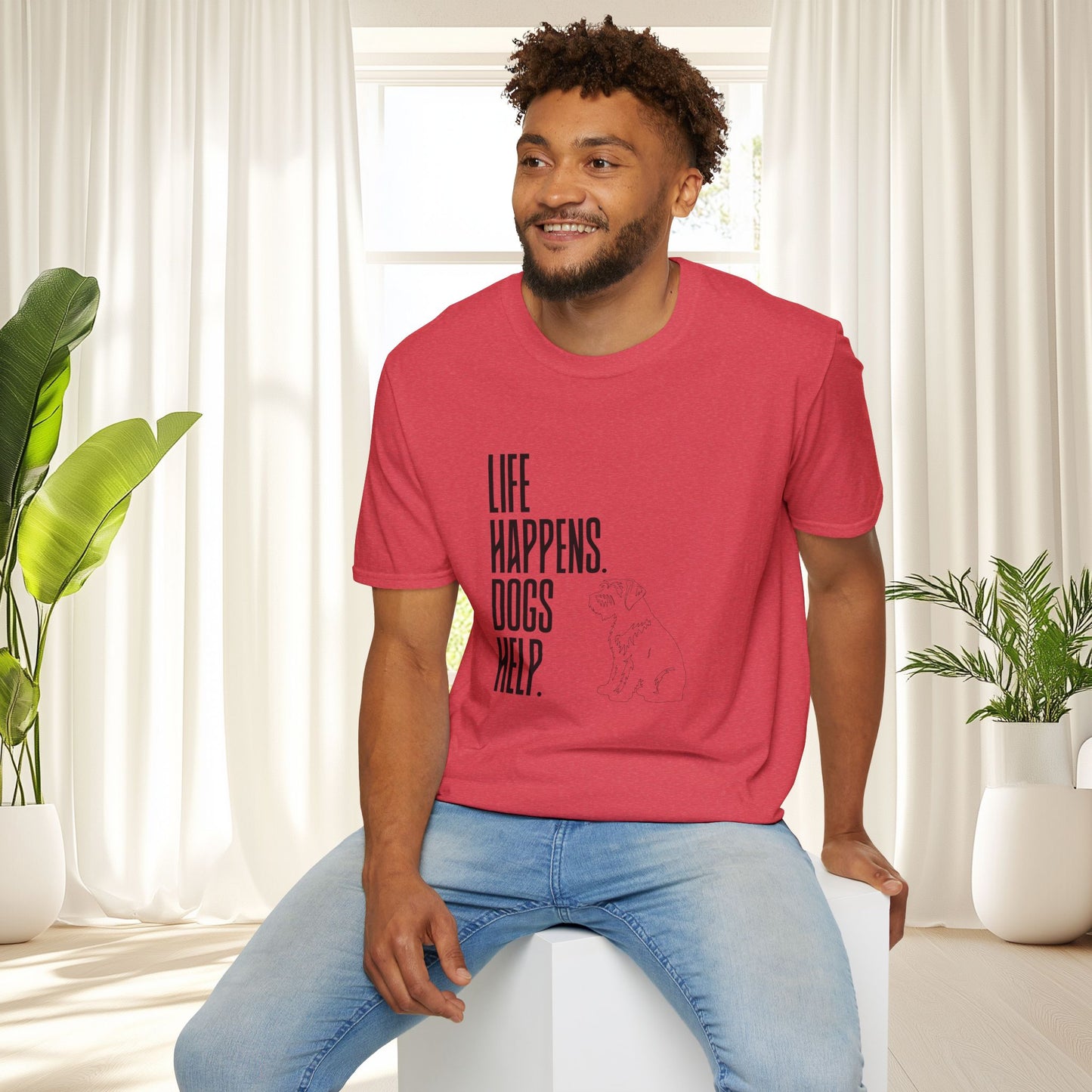 "Life Happens. Dogs Help." Graphic Tee (Casual Pet Lover Shirt)