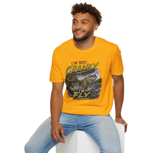 "I’m Not Cranky, I’m Fly" Vintage Trout Fly-Fishing Tee