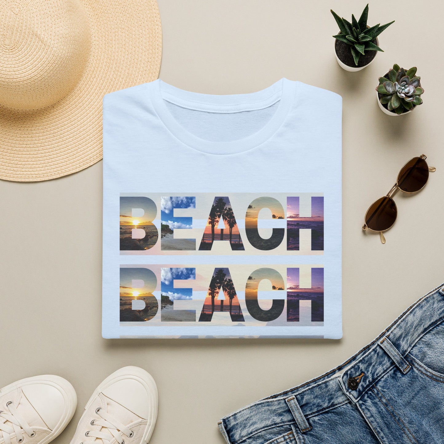 Copy of Beach on Repeat- Sunset Graphic Tee