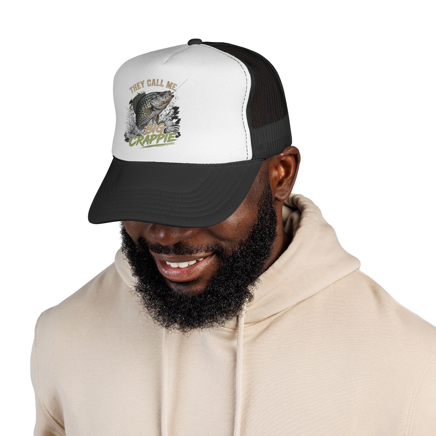 "They Call Me Big Crappie" Crappie Fishing Trucker Cap – Mesh Hat for Anglers