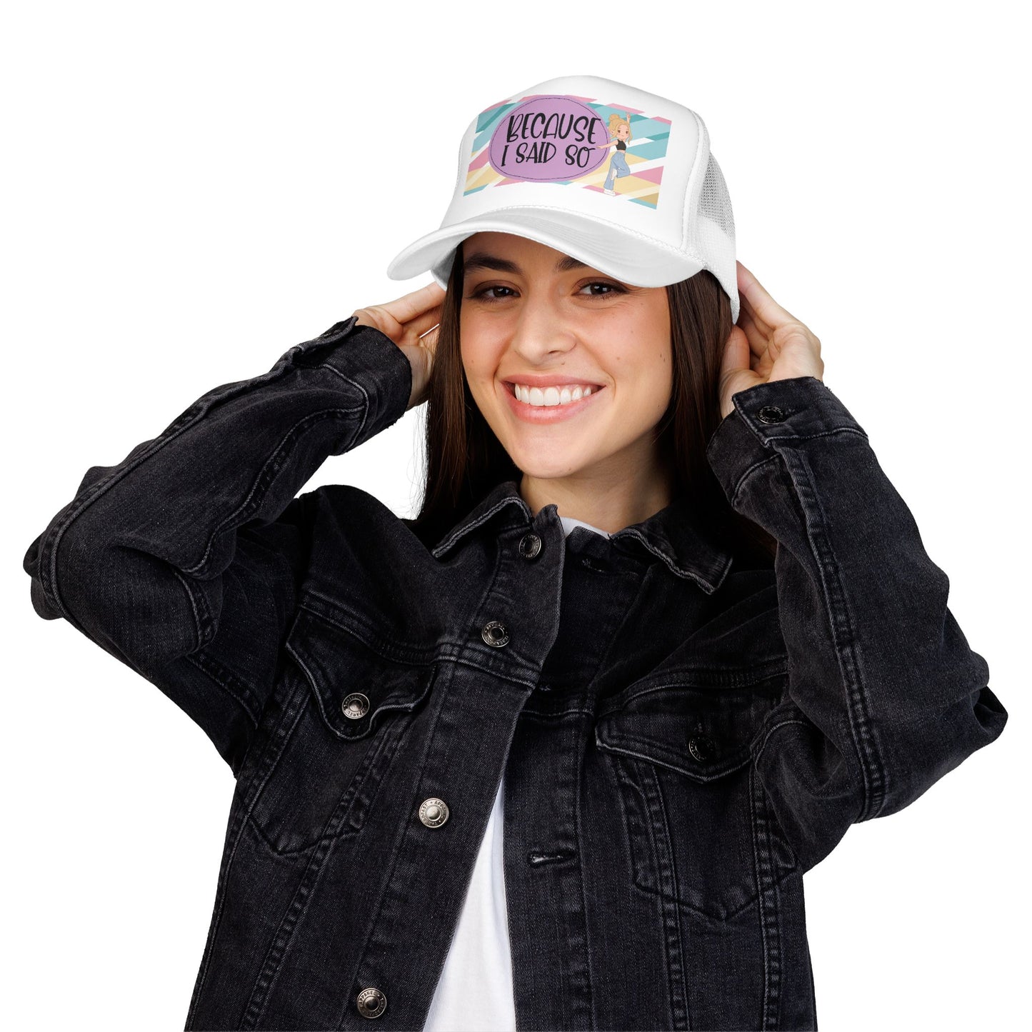 Because I Said So(Geo Purple) - Foam Trucker Hat